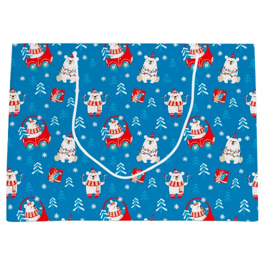 Kerstpoolbeer Groot Cadeauzakje (Voorkant)