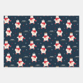Kerstpoolbeer Inpakvel Set van 3 Inpakpapier Vel (Voorkant)