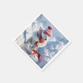 Kerstpoolbeer met rode sneepschop servet (Hoek)