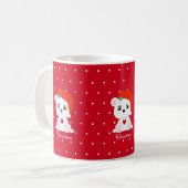 Kerstpoolbeer op Rood Koffiemok (Voorkant links)
