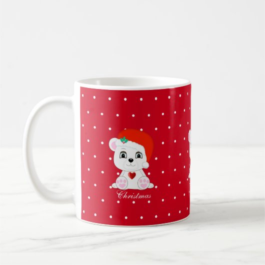 Kerstpoolbeer op Rood Koffiemok (Links)
