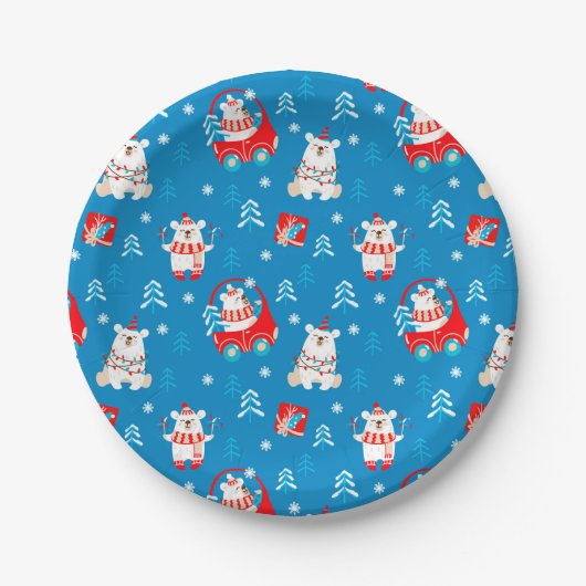Kerstpoolbeer Papieren Bordje (Voorkant)