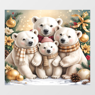 Kerstpoolberen Ramensticker Raamsticker
