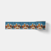 Kerstpoolberen rond een vreugdevuur grosgrain lint (Voorkant)
