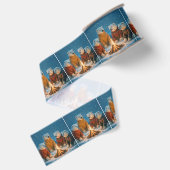 Kerstpoolberen rond een vreugdevuur grosgrain lint (Achterkant)