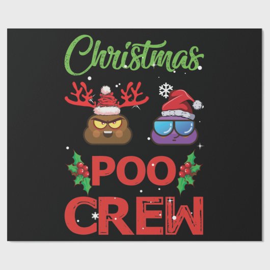 kerstpoolokreet Emoji Cadeaupapier (Vlak)