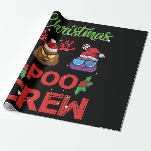 kerstpoolokreet Emoji Cadeaupapier (Uitgerold)