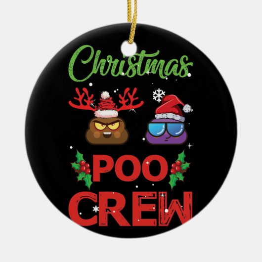 kerstpoolokreet Emoji Keramisch Ornament (Voorkant)