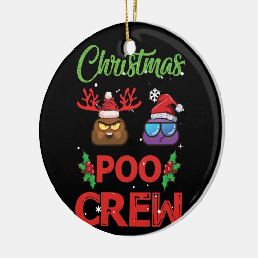kerstpoolokreet Emoji Keramisch Ornament (Links)