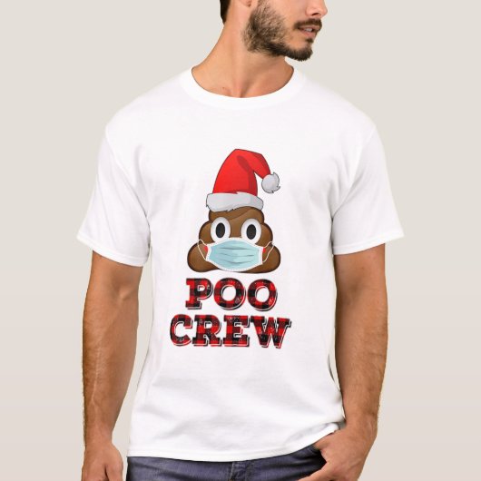 Kerstpoolokreukjes Shirt Gezichtsmasker Poop Emoji (Voorkant)