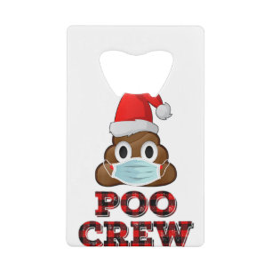 Kerstpoolokreukjes Shirt Gezichtsmasker Poop Emoji Creditkaart Flessenopener