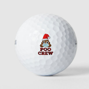 Kerstpoolokreukjes Shirt Gezichtsmasker Poop Emoji Golfballen