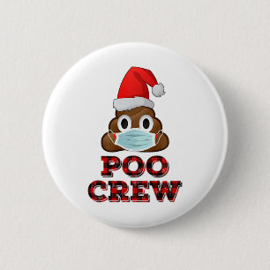 Kerstpoolokreukjes Shirt Gezichtsmasker Poop Emoji Ronde Button 5,7 Cm