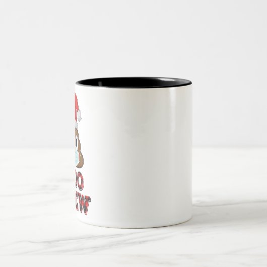 Kerstpoolokreukjes Shirt Gezichtsmasker Poop Emoji Tweekleurige Koffiemok (Center)