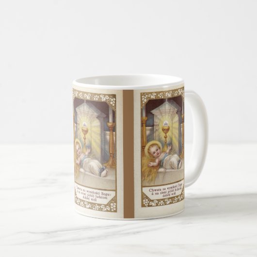 KerstPoolse religieuze Baby Jezus Manger Mok (Voorkant rechts)