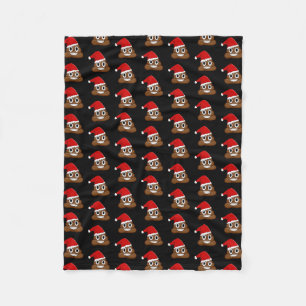 Kerstpoop emoji Cute Funny Pattern Fleece Deken
