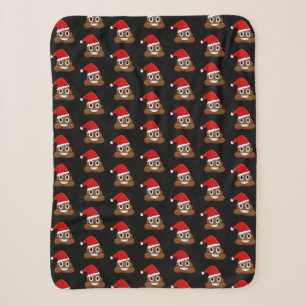Kerstpoop emoji Cute Funny Pattern Sherpa Deken