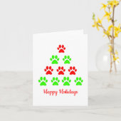 Kerstpoot huisdier boom ontwerp patroon groen rood kaart (Gele Bloem)