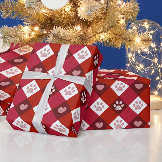 Kerstpootafdrukken Cadeaupapier (Feestdagen)