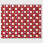 Kerstpootafdrukken Cadeaupapier (Vlak)