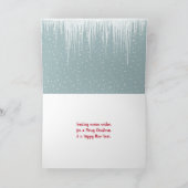 Kerstpootgezin in sneeuw kaart (Binnen)