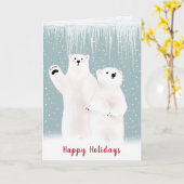 Kerstpootse Beren met sneeuwkaart Kaart (Gele Bloem)