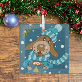 kerstpop met gekleurd cacaoglas glas ornament