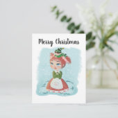 kerstpopkaart met bericht feestdagenkaart (Staand voorkant)