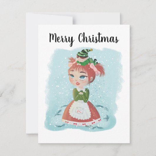 kerstpopkaart met bericht feestdagenkaart (Voorkant)