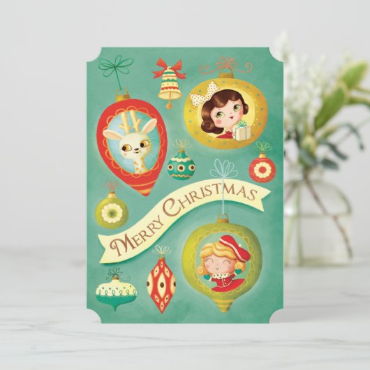  kerstpoppen en rendieren Kaart (Staand voorkant)