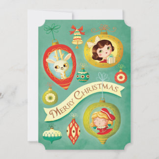 kerstpoppen en rendieren Kaart