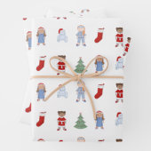 Kerstpoppen peuter droom speelgoed inpakpapier vel (In situ)