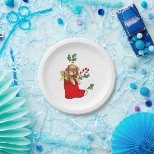 Kerstpoppenrecro Papieren Bordje (Feest)