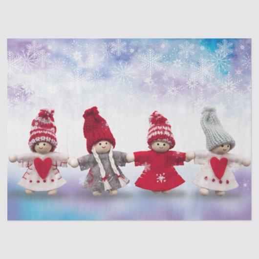 kerstpoppetpapier tissuepapier (Voorkant)