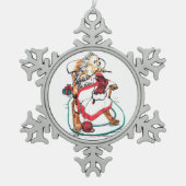 Kerstporcupine Needlework Wimsical Art Tin Sneeuwvlok Ornament (Voorkant)