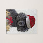Kerstportret Dog Jigzaadpuzzel Legpuzzel (Horizontaal)
