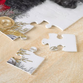 Kerstportret Dog Jigzaadpuzzel Legpuzzel (Zijkant)