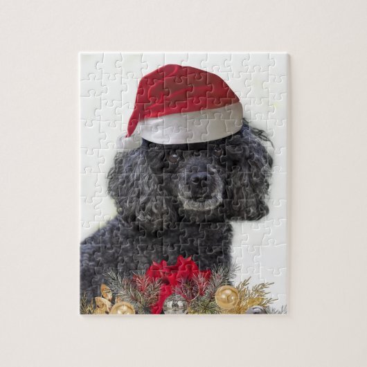 Kerstportret Dog Jigzaadpuzzel Legpuzzel (Verticaal)