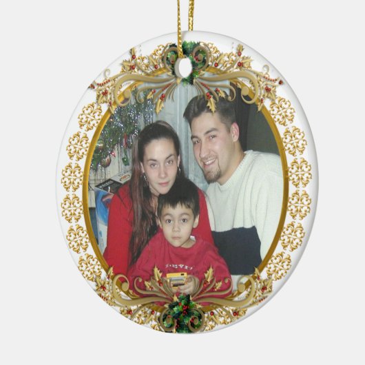 Kerstportret Ornament gouden lijst (Links)