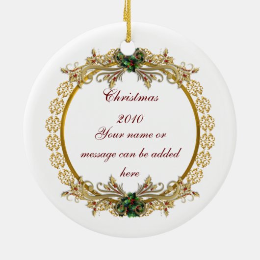 Kerstportret Ornament gouden lijst (Achterkant)