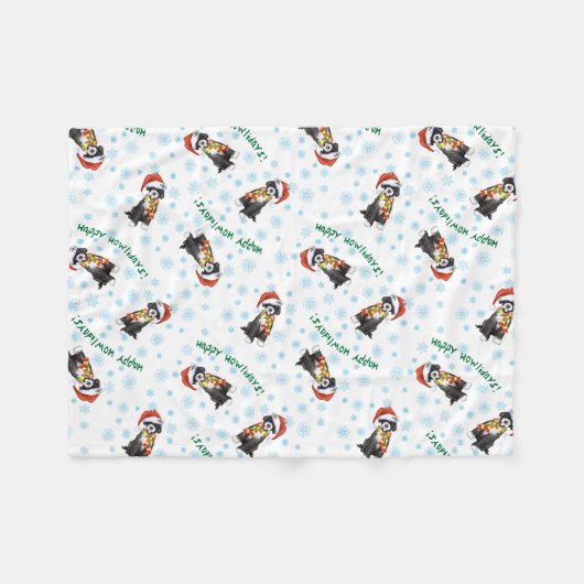 KerstPortugese waterhond Fleece Deken (Voorkant (Horizontaal))