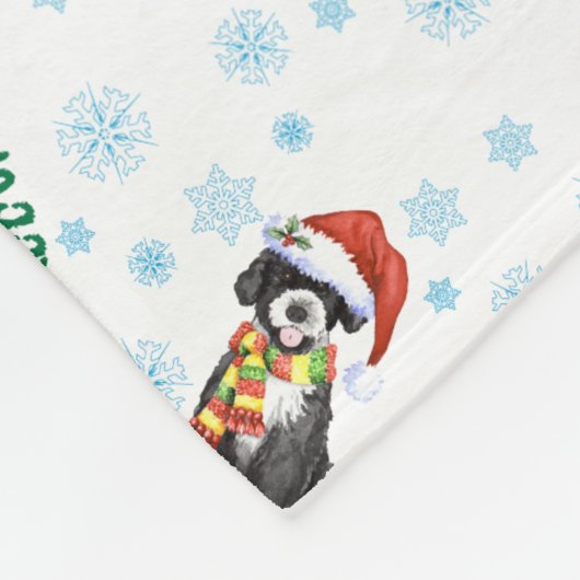 KerstPortugese waterhond Fleece Deken (Hoek)