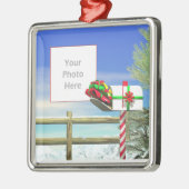 Kerstpost (foto lijst) metalen ornament (Links)