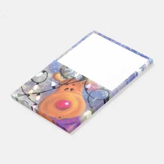 Kerstpost met Happy Reindeer Post-it® Notes (Schuin)