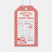 Kerstpost van de Kerstman Noordpoolbezorging Cadeaulabel (Voorkant)