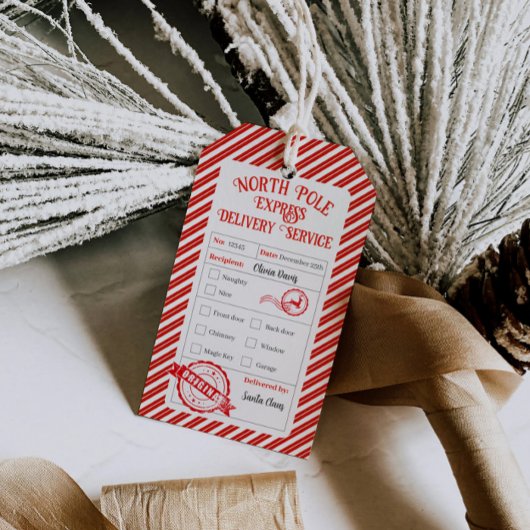 Kerstpost van de Kerstman Noordpoolbezorging Cadeaulabel