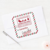 kerstpost van Santa Nort Pole levering Vierkante Sticker (Envelop)