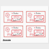 kerstpost van Santa North Pole-bezorging Rechthoekige Sticker (Vel)