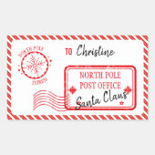 kerstpost van Santa North Pole-bezorging Rechthoekige Sticker (Voorkant)