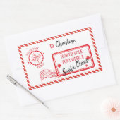 kerstpost van Santa North Pole-bezorging Rechthoekige Sticker (Envelop)